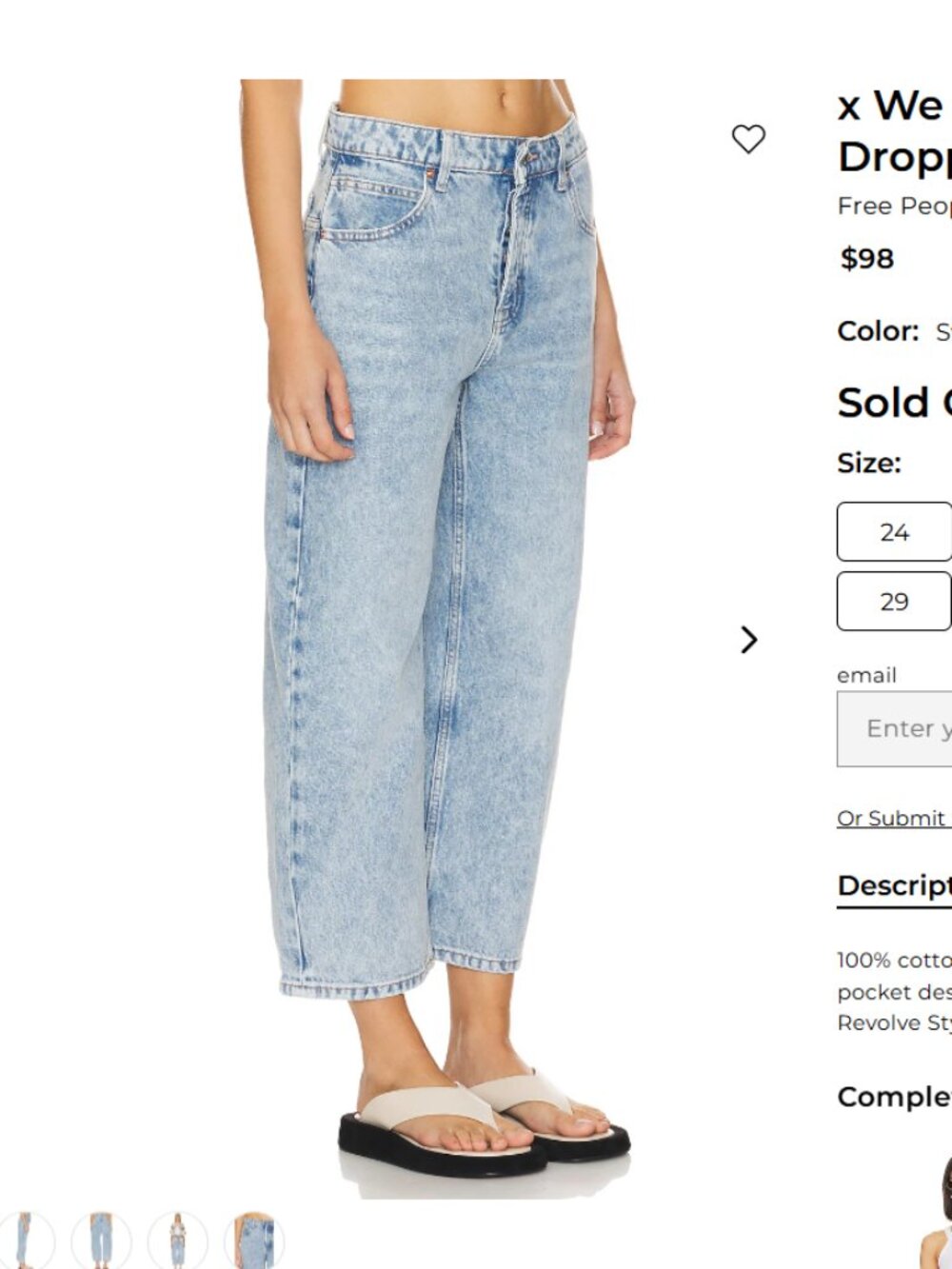 We The Free Deep Trance Dropped Boyfriend Jeans | 29 | Sweet Dreams | NWOT - Picture 15 of 15